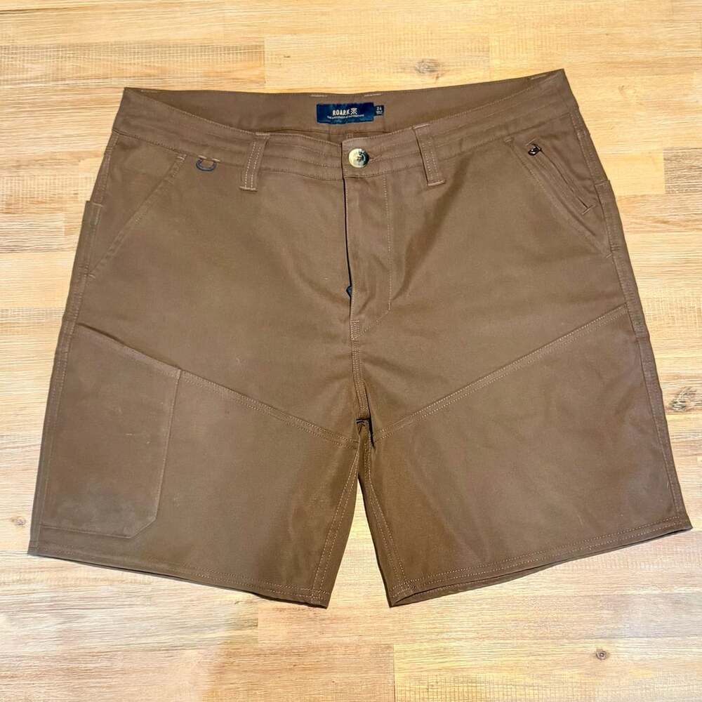Roark Men's Brown Canvas Travel Hiking Shorts Size 34